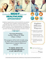 Getting the Most From Your Healthcare Appointment- ONLINE WORKSHOP- February 27,2024